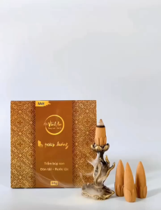 Thác Khói Trầm Hương Bàn Tay Phật Hoa Sen Đồng Nguyên Chất – Phong Thủy Để Bàn – Xông Nhà Chiêu Tài