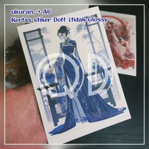 A6 stiker kertas hanfu cantik sticker doff tidak glossy ukuran A6 isi 4 lembar