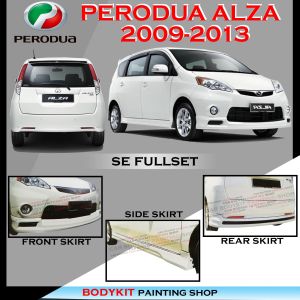 PERODUA ALZA 2008-2013 SE STYLE FULLSET SKIRTING(FRONT SKIRT SIDE SKIRT REAR SKIRT)PU GETAH/FIBER BODYKIT