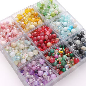 30 gam/lô 3-12Mm phong cách hỗn hợp Đầy Màu Sắc hạt thủy tinh Cho làm đồ trang sức vòng tay tự làm Vòng Cổ Keychain Giáng Sinh phụ kiện thủ công Quà Tặng