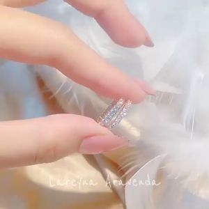 Lareyna Aravenda Anting Korea Wanita S925 Hollow Simple Elegan Crystal AT056