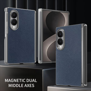 szhaiyu | Premium Lychee Pattern Leather Magnetic Case For Samsung Galaxy Z Fold 8 Ultra 7 6 5 4 Trifold Hinge Protection Shockproof