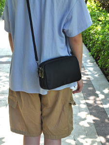 Mini Crossbody Bag Multi-Layer Multi-Pocket Zipper Small Square Horizontal Mobile Phone Bag Casual Versatile Simple Square Bag