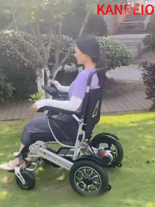 Electric Wheelchair Automatic Intelligent Foldable Electric Wheelchair for Adults Intelligent Power Lightweight Foldable