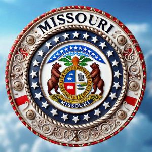 CIFbuy | Show Me State Metal Sign 8" Missouri Wall Art - Rustic Retro Bear Design Stars Stripes Decor for Home Bar Cafe Gift
