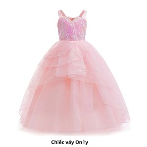 Trẻ Em Màu Hồng Phù Thủy Trang Phục Đầm Cosplay Elphaba Glinda Phù Thủy Tốt Công Chúa Giữa Bắp Chân Cổ Tròn Full Tay Polyester Satin