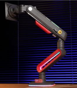 NB Ergonomic Monitor Arm for 32 to 60 inch Flat Ultrawide Curved Computer ScreenHeavy Duty RGB Gaming Monitor Arm Mount Stand 49 inchMax load 20kgC-clamp Grommet Installation VESA 75/100mm