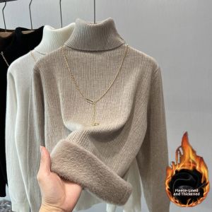 Fashion Knit Sweater 2026 New Style Spring High Neck Integrated Fleece Warm