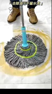 ไม้ถูพื้นเเบบบิดน้ำในตัว ไม้ม๊อบ มือทั้งสองข้างไม่ต้องสัมผัสโดยตรง ผ้าไมโครไฟเบอร์ รุ่นผ้าหนาพิเศษ ซับน้ำแห้ง ด้ามสแตนเลส แข็งแรง