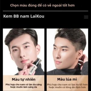 Kem BB Chống Nước Cho Nam 40g Màu Lúa Mì Tự Nhiên Kiểm Soát Dầu Lâu Trôi Kem Che Khuyết Điểm Dưỡng Ẩm & Làm Sáng Da Kích Thước Đầy Đủ