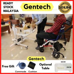 (Ready Stock) Hydraulic Transfer Chair Shift Lifting Wheel Chair with Commode and Table Rehab Chair Medical Wheelchair