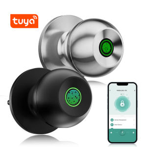 Rechargeable Fingerprint Lock with App Control Biometric Door LockSmart Door Knob for Bedrooms Offices Hotels.