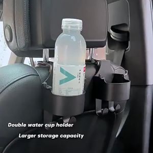 2pcs New Car Seat Headrest Hook Hanger Storage Organizer Universal with Cup Holder for Handbag Fit Universal Vehicle Car Accessories