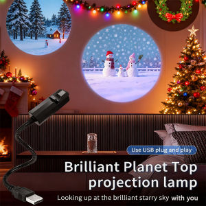 Christmas USB Projector Light Snowman Night Light 360 Degree LED Lamp Rotating Switchable Pattern Design Dark & Night Ambiance