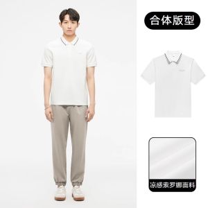 GXG ผ้าฝ้ายผสมโพลีเอสเตอร์แขนสั้นสำหรับผู้ชาย ฤดูร้อน 2023 ทรงหลวม สไตล์ลำลอง สำหรับผู้ชาย สวมใส่สบาย ระบายอากาศได้ดี