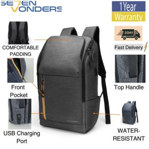 (SG) #NG-874D SE7EN VONDERS NIAGARA MULTIFUNCTION BUSINESS TRAVEL BACKPACK 15 INCH LAPTOP BAG WITH USB WATER RESISTANT ANTI THEFT ZIPPER