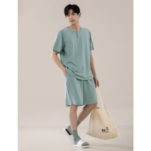 Cool Sensation Modal Sleepwear Mens Summer Ice Silk Thin Short Sleeve Casual Fashion Home Clothes Set Comfortable Breathable