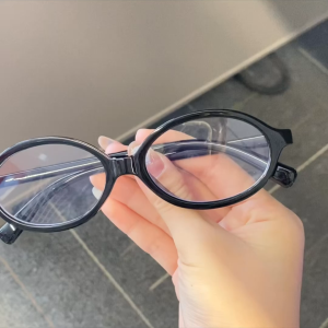 Fashion Eyeglasses For Women Anti Blue Light Eyewear Glasses Black Oval Frame Replaceable Lens Eyeglasses Kacamata