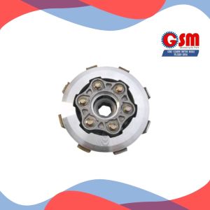 GSM Rumah kopling CG200 + kampas 6 baut 6 (kampas lebar) (GS 27F)  sparepart motor roda tiga