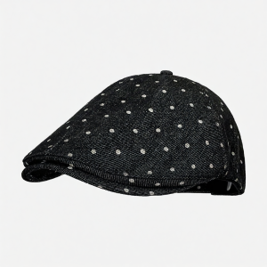 BAOYINFEI | Polka Dot Denim Beret Hat for Large Head