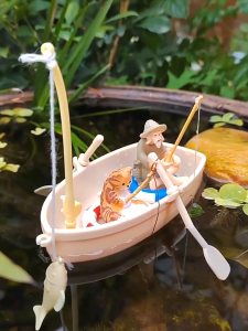 โมเดลเรือตกปลาจําลอง diy ของเล่นสําหรับเด็ก ตกแต่งตู้ปลาตกแต่งตู้ปลา