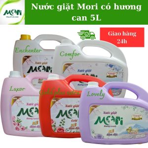 nước giặt mori có hương hương lovely/ hương luxor/ hương comfor/ hương enchenter can 5L