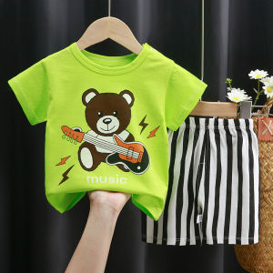 Tagkita | Bộ Áo Thun và Quần Short Tay Ngắn Mùa Hè Cho Trẻ Em Chất Liệu Cotton Nhẹ