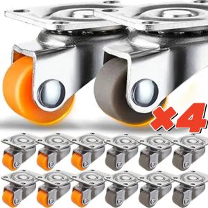 ล้อเฟอร์นิเจอร์หมุน ° 360ล้อสากลขนาดเล็ก4ชิ้นพร้อมยางนุ่มกล่องเก็บบ้านล้อหมุนงานหนัก