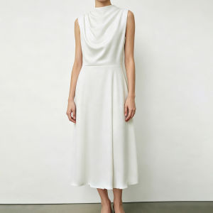 AMII | Elegant and Luxurious Satin Summer Sleeveless A-Line Dress