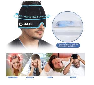Headache & Migraine Relief Wrap Hat | Hot & Cold Gel Ice Pack Warm Cold Compress Therapy Wrap for Tension Headache Relief Stress Pain & Sinus Pressure Reusable & Flexible with Adjustable Closure