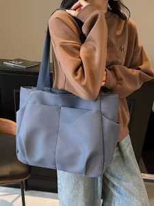 Womens Large Capacity 2025 New Ultra-light Multi-compartment Commuter Nylon Shoulder Bag Casual Loose Tote Bag