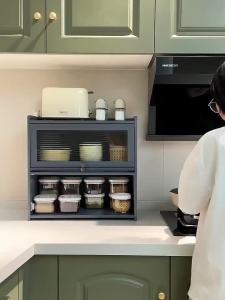 Kitchen Storage Rack Kithchen Sideboards Cabinet For Kitchen Sideboards & Buffets Sideboards Cabinet Kitchen Cabinet Storage Dustproof Household 客厅厨柜