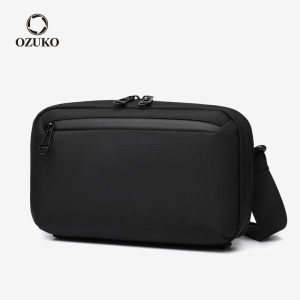 Ozuko กระเป๋าหิ้วสลิงกันน้ำสำหรับผู้ชายกระเป๋าสะพายไหล่แบบลำลองกระเป๋าคลัทช์หลายช่องเรียบง่ายใหม่