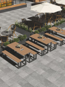 New Outdoor Integrated Park Table And Chair Combination Courtyard Commercial Scenic Area Outdoor Exposure Square Outdoor Table And Chair