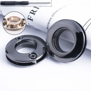 Removable round Metal Ring Buckle for Canvas Shoes Clothes Bags Accessories Hollow Button Screw DIY Sewing Parts