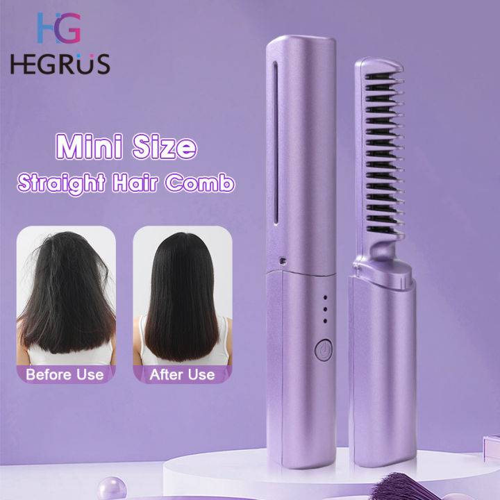 HEGRUS hair straightener comb 2 in 1 Mini Straight Hair Comb