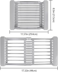 1PC Expandable Dish Drying Rack with Adjustable Arms Kitchen Vegetable Fruit Washing Drain Pasta Dryer