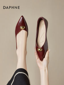 Daphne | Red Pointed Flat Easy-on Womens Shoes