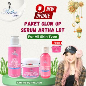 ARTHA LDT+ BODY BOOSTER BODY SERUM AHA BODY LOTION PAKET GLOW UP ISI 3 PCS BODY CARE ARTHA LDT
