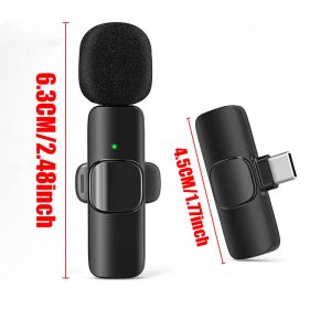 Wireless Lavalier Microphone For Type-C Smartphones Mini Mic for Vlogging Facebook Videos Microphones Audio Recording