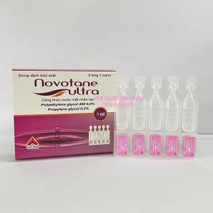 Novotane Ultra - Nước mắt nhân tạo dưỡng ẩm mắt giảm khô mắt mỏi mắt mờ mắt - Dạng vĩ 5 tép