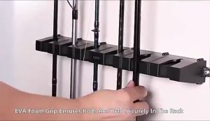 【Local delivery】 AS Fishing Vertical 6-Rod Rack Fishing Pole Holder Wall Mount Modular Fishing Pole Bracket Display Stand Organizer Support Rod-Holder