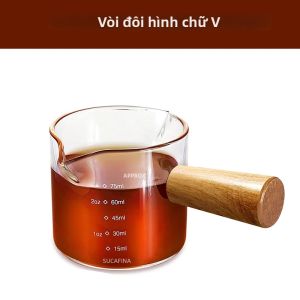 Cốc Đo Cà Phê Espresso Bằng Thủy Tinh Chịu Nhiệt 75ml Có Vòi Đơn/kép Bình Sữa Trong Suốt Cốc Đo Lường Nhà Bếp