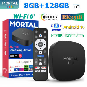 Mortal Android 16 TV Box 8GB 128GB Voice Control Support 4K Display RK3518 T1+ Wifi 6 BT5.0 Youtube Decoder Mini Android TV Box