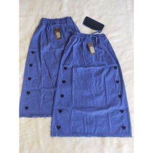 Rok jeans anak perempuan motif love usia 7-10 tahun