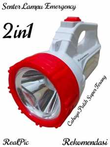 Lampu Senter Cas Emergency Senter + Lamp Samping LED Portable Senter Super Terang Rechargeable 12 Hours