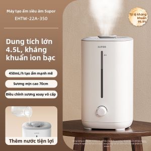Supor | Máy Tạo Độ Ẩm và Lọc Không Khí Supor 4.5L - Công Nghệ Siêu Âm An Toàn Cho Mẹ Bầu và Em Bé