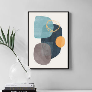 Modern Abstract Geometric Living Room Bedroom Wall Art Decor Simple North European Style Hotel Canvas Painting without Frame