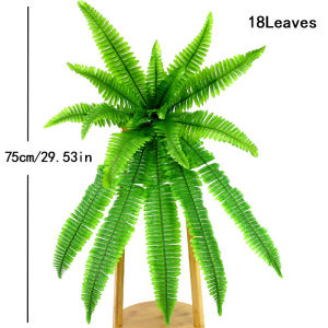 75-115cm Artificial Hanging Plants Large Tropical Persian Vines Fake Fern Grass Vine Plastic Leaves Wall For Garden Home Decor