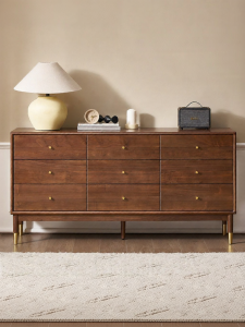 YUANSHI YUANSU | Solid Wood North American Black Walnut 9-Drawer Storage Cabinet